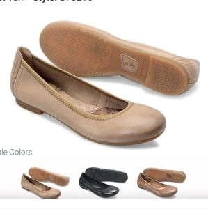 Born Julianne Leather Ballet Flats Light Brown Tan Beige Padded 6 Comfort Shoe